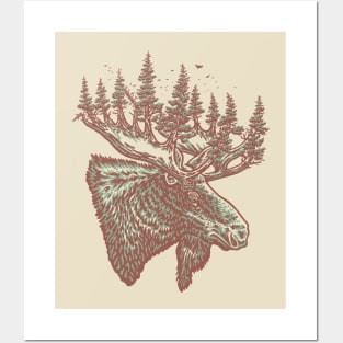 Elk Forest head Posters and Art